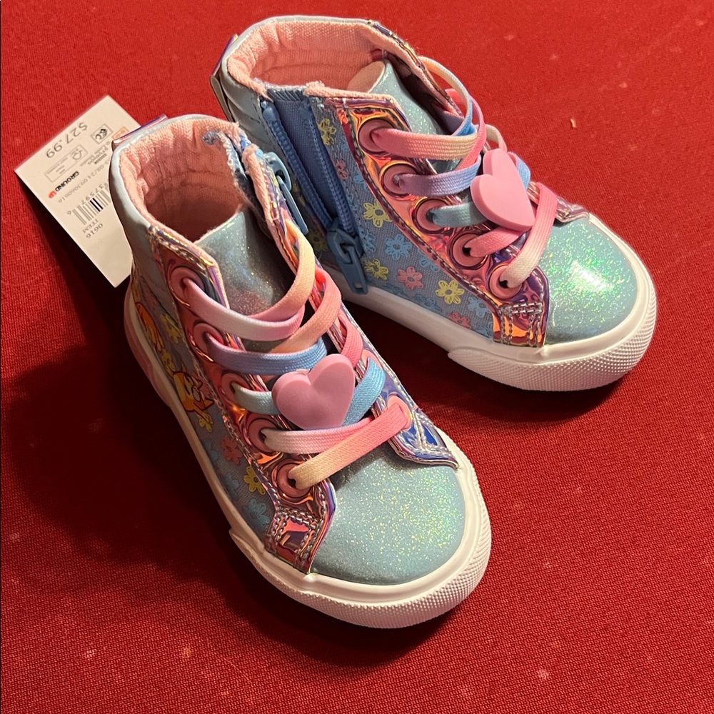 Sparkly Blue and Pink Kids Sneakers